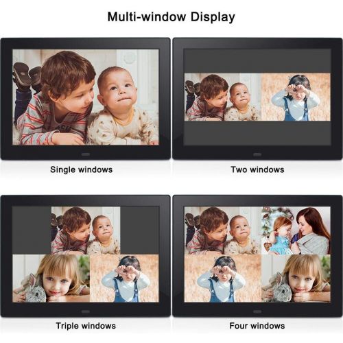  [아마존베스트]Jimwey Digital Photo Frame 8 Inch 16:9 IPS Display Electronic Picture Frame 1080P High Resolution Advertising Machine with Video Player, Calendar, Alarm, Auto Power ON/Off, Remote Control