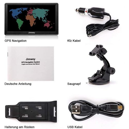  [아마존베스트]Jimwey Navigation Device for Car Truck Navigation 7 Inch Navigation 16GB Navigation System Lifetime Free Map Update with POI Flash Warning Voice Guidance Lane Assistant 52 Europe U