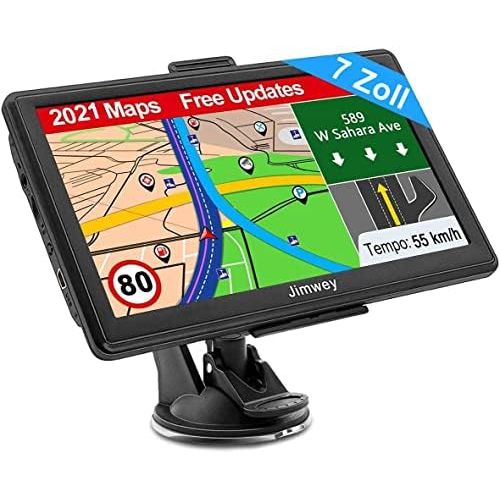  [아마존베스트]Jimwey GPS Satellite Navigation System for Car Truck Navigation Device 7 Inches 16GB Lifetime Map Updates with POIs Speed Camera Warnings Voice Prompts Lane Assistant 2019 EU and UK Maps