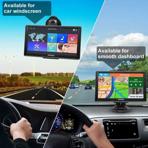  [아마존베스트]Jimwey GPS Satellite Navigation System for Car Truck Navigation Device 7 Inches 16GB Lifetime Map Updates with POIs Speed Camera Warnings Voice Prompts Lane Assistant 2019 EU and UK Maps