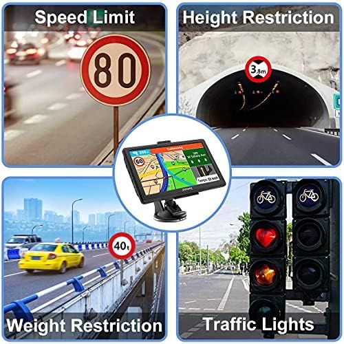  [아마존베스트]Jimwey Navigation Device for Lorry Car Navigation GPS Navigation System 9 Inch 16GB Lifetime Free Map Update with Speed Camera Warning POI Voice Guide Lane 2020 Europe UK 52 Map