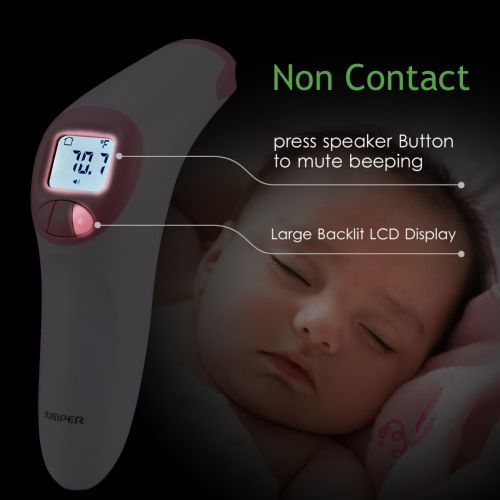  JinHam Baby Forehead Thermometer, FDA Approved Medical Digital Thermometer, Non Contact Infrared Thermometer with Fever Alarm for Baby Child Adult, 20 Groups Body/Object Testing Memory (P
