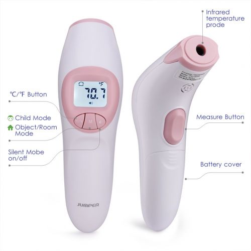  JinHam Baby Forehead Thermometer, FDA Approved Medical Digital Thermometer, Non Contact Infrared Thermometer with Fever Alarm for Baby Child Adult, 20 Groups Body/Object Testing Memory (P