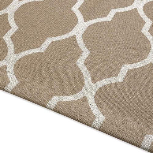  Jinchan Room Darkening Linen Textured Curtains for Bedroom Window Curtains, Quatrefoil Flax Linen Blend Textured Geometry Lattice Grommet Window Treatment Set for Living Room, 95L, Soft Gr