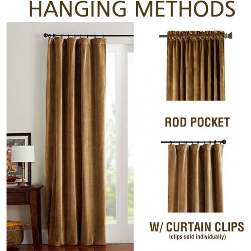  Jinchan jinchan Velvet Curtains Half Blackout Panels, Room Darkening Drapes for Bedroom Window Curtain Rod Pocket (2 Panels, 84 Inch, Green)