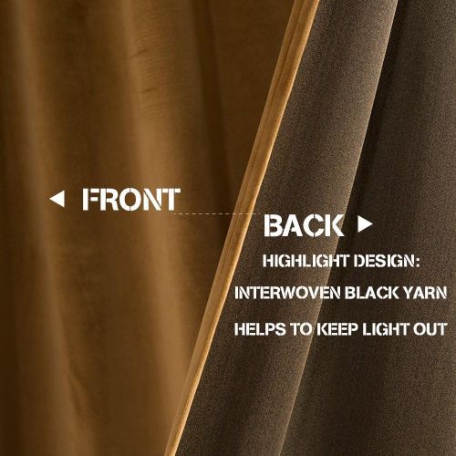  Jinchan jinchan Velvet Curtains Half Blackout Panels, Room Darkening Drapes for Bedroom Window Curtain Rod Pocket (2 Panels, 84 Inch, Green)