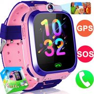 JingStyle Kids Smart Watch Phone GPS Tracker Watch for Girls Boys 1.5 Touchscreen Child Smartwatch with Flashlight SOS Anti-Lost Camera Alarm Clock Holiday Birthday Gift