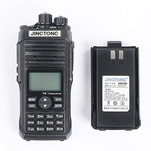  [아마존베스트]Jingtong JT-5988HP V2 High Power 12-Watt Tri-Power Dual Band Portable Two Way Radio 4800mah Bettery with Programming Cable(136-174Mhz VHF & 400-480Mhz UHF) Amateur Handheld Transce