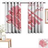 Jinguizi Gender Reveal Blackout Draperies for Bedroom Little Baby Girl on The Pastel Backdrop Toys Mom Pacifier Greeting Print 55x 45,Suitable for Bedroom Living Room Study, etc.