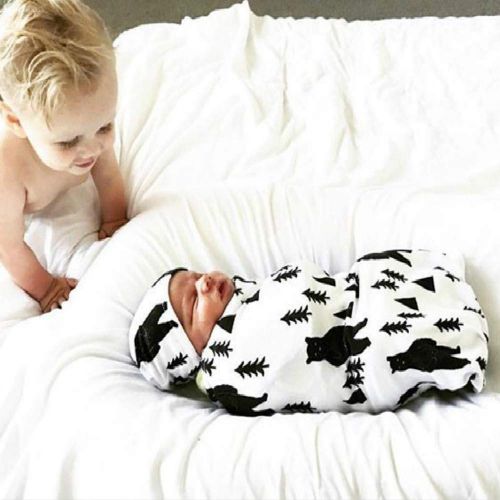  Jinjiums baby sleep bag,Newborn Baby Boy Cocoon Swaddle Blanket Wearable Sleeping Swaddle Muslin Wrap Hat Set