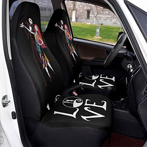  Jinsshop Universal The Nightmare Before Christmas Fit Full Set Front Seat Covers, Car Seat Protectors for Car, Vans, SUV & Truck 2 PCS