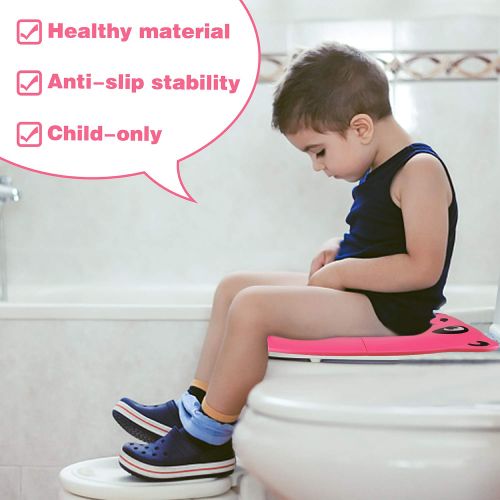  [아마존베스트]2019 Upgrade Portable Potty Seat with Splash Guard for Toddler, VIRIITA Foldable Travel Potty Seat with Carry Bag, Non-Slip Pads Toilet Potty Training Seat Covers for Baby, Toddler