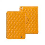 Jisoncase Quilted Genuine Leather Smart Cover Case for iPad mini JS-IM-002D-Yellow