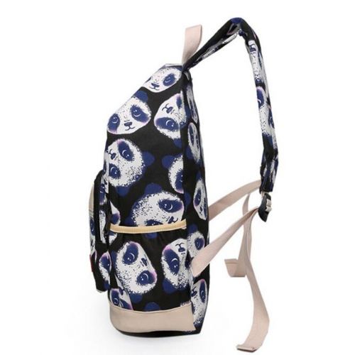  Jiuhexu Fashion Cute Panda Vintage Canvas Backpack Rucksack School Bag Satchel for Teen Girls and Boys