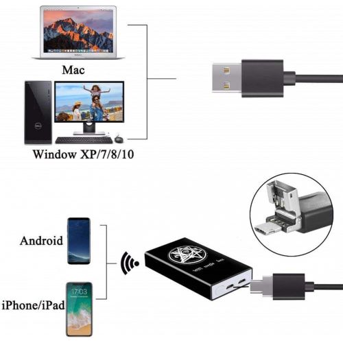  [아마존베스트]Jiusion WiFi USB Digital Handheld Microscope, 40 to 1000x Wireless Magnification Endoscope 8 LED Mini Camera with Phone Suction, Metal Stand and Case, Compatible with iPhone iPad M