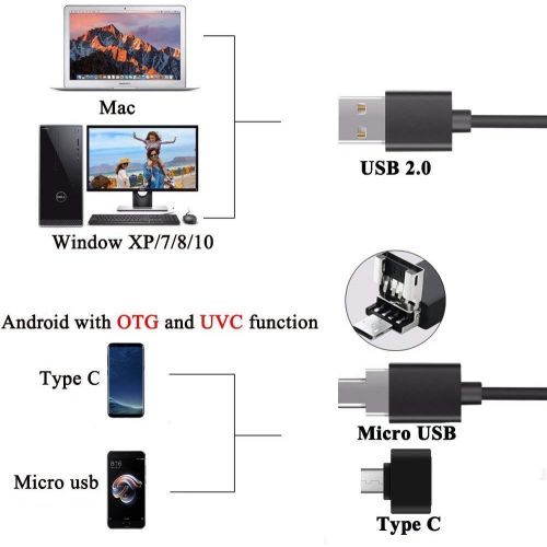  Jiusion Original 40-1000X USB Microscope with Portable Carrying Case, Digital Magnification Endoscope Camera 8 LEDs Metal Base for Micro USB USB-C Android, Windows Mac Linux Chrome