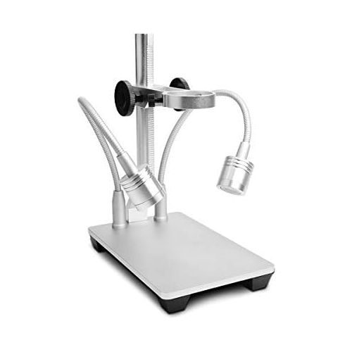  [아마존베스트]Jiusion Universal Adjustable Aluminium Alloy Stand with 2 Lamps Professional Stand Table Mount for Max 3.5 cm diameter USB digital microscope magnifying glass camera