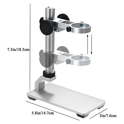  [아마존베스트]Jiusion Universal Adjustable Professional Base Stand Holder Desktop Support Holder for 3 cm to 3.3 cm in Diameter USB Digital Microscope Endoscope Magnifying Glass Camera (Aluminiu