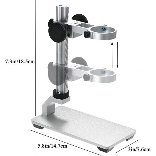  [아마존베스트]Jiusion Universal Adjustable Professional Base Stand Holder Desktop Support Holder for 3 cm to 3.3 cm in Diameter USB Digital Microscope Endoscope Magnifying Glass Camera (Aluminiu