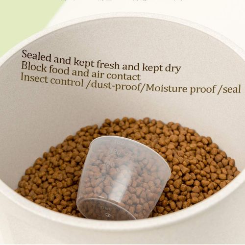  Jlxl Dry Feed Container with Scoop， Large 5kg Storage Cereal Pet Dog Cat Food Box Kitchen Cupboard Organisers Tick Mark