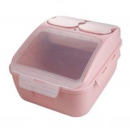 Jlxl Pet Food Container, 2 Small Classification Boxes/Transparent Seal Flip Cover with Wheels 10kg Dog Dry Feed Storage Bucket