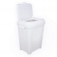 Jlxl Pet Food Container, Multifunction Dog Dry Feed Box Flip Storage Bucket Cat Bin Capacity 25kg/35L White