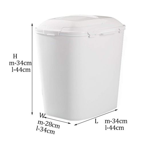  Jlxl Pet Food Container, 6-10kg Cat Dog Dry Feed Storage Tub Lid Seal Large Kitchen Grains Bin Seed Box Resistant White