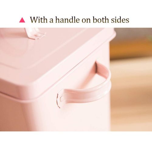  Jlxl Metal Pet Storage Bucket， Seal Dog Dry Feed Storage Bin Cat Kitchen Grains Container with Spoon (Color : B, Size : 3kg)