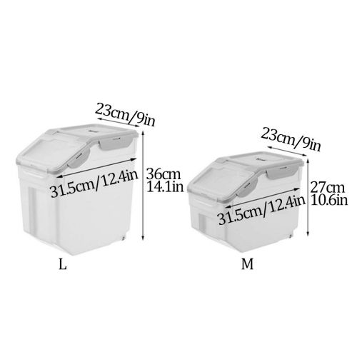  Jlxl Pet Food Container， Multi-Use Transparent Plastic Dog Dry Feed Storage Bin Sealed Flip Moisture Proof Capacity 4-10kg