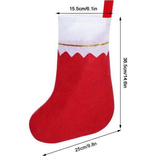  Jmkcoz 12 Pack Red Felt Christmas Stockings Christmas Stockings Sock Fireplace Hanging Stockings Tableware Holders Decoration for Xmas Thanksgiving New Year Holiday Party Favors