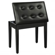 Jn.widetrade Makeup Vanity Chair Durable Wooden Black Cute. Stable Stool with Storage for Piano, Bathroom, Bedroom, eBook by jn.widetrade