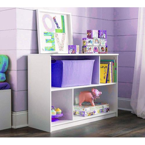  Jnwd Cubeicals Organizer 2-Tier 4 Cube Horizontally White Bookshelf Decorative Low Kids Size Furniture & e-Book by jn.widetrade.