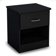 Jnwd Short Nightstand Wood End Bedside Table with Drawer Black Open Storage Compartment Shelf Modern Furniture for Home Bedroom Livingroom Kids Room & e-Book by jn.widetrade