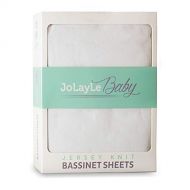 [아마존베스트]JoLayLe Baby Bassinet Sheets 2 Pack - 100% Cotton Jersey Knit Fitted Oval Bassinet Sheet Set - Extra Soft Baby...