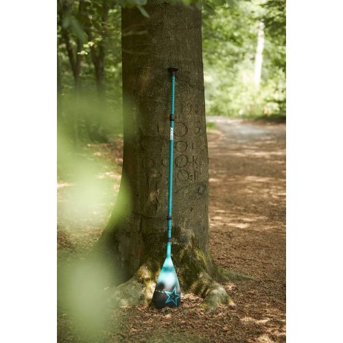  Jobe Fiberglass 3-Piece SUP Stand Up Paddle Boarding Paddle Teal - Length: 180 to 220cm 3pc - Weight: 780g