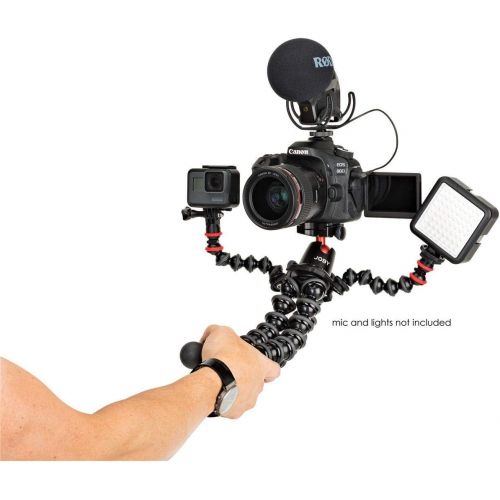  Joby GorillaPod 5K Kit + Rig Upgrade, Professional Tripod Stand with Ball Head for DSLR or Mirrorless Cameras with Lens (up to 11lbs/5kg) Black/Charcoal Bundle with 64GB SD Card, C