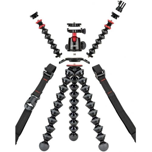  Joby GorillaPod 5K Kit + Rig Upgrade, Professional Tripod Stand with Ball Head for DSLR or Mirrorless Cameras with Lens (up to 11lbs/5kg) Black/Charcoal Bundle with 64GB SD Card, C