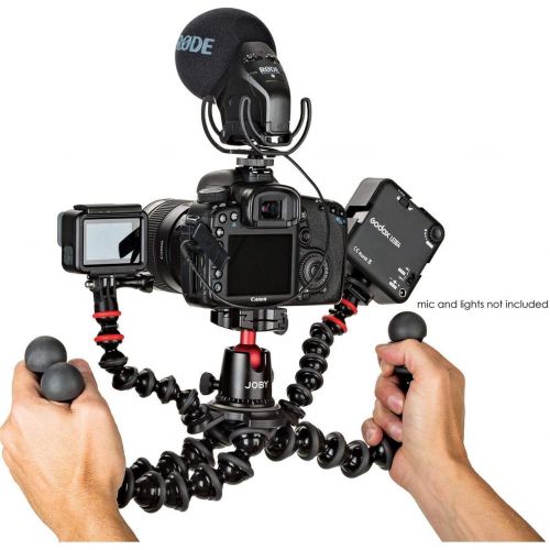  Joby GorillaPod 5K Kit + Rig Upgrade, Professional Tripod Stand with Ball Head for DSLR or Mirrorless Cameras with Lens (up to 11lbs/5kg) Black/Charcoal Bundle with 64GB SD Card, C