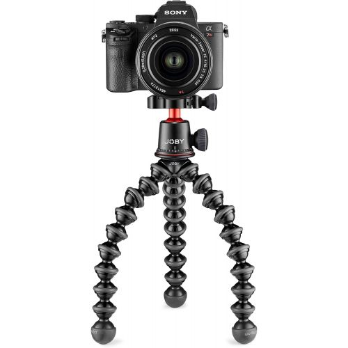  Joby Gorillapod 3K Pro Kit, Includes Stand & BallHead with QR Plate, 6.Lb Load Capacity, Black/Charcoal/Red