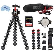 Joby GorillaPod 5K Kit + Rig Upgrade, Professional Tripod Stand for DSLR or Mirrorless Cameras with Lens (up to 11lbs/5kg) Premium Video Bundle with RODE VideoMic, 64GB SD Card, Cl