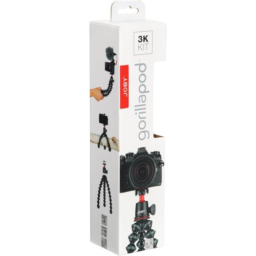  Joby JB01507 GorillaPod 3K Kit. Compact Tripod 3K Stand and Ballhead 3K for Compact Mirrorless Cameras or Devices up to 3K (6.6lbs). Black/Charcoal.