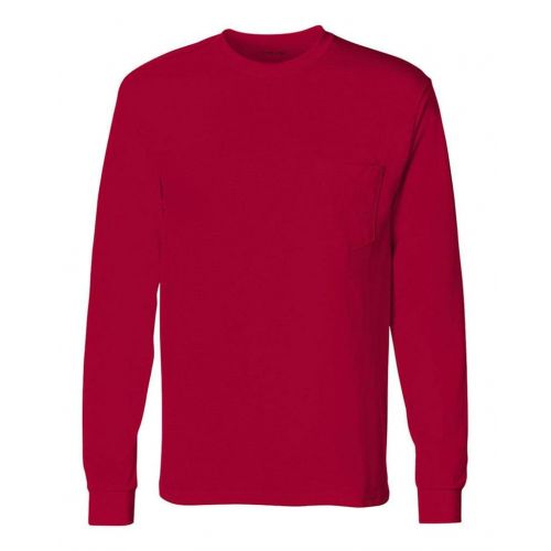  Joes USA Mens Long Sleeve Pocket Crew Neck T-Shirts in 10 Colors: S-4XL