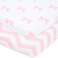 Bassinet Fitted Sheets Compatible with Chicco Lullago Bassinet and Chicco Close to You 3-in-1 Bedside Sleeper ? Snuggly Soft Jersey Cotton ? Fits Perfectly on 19 x 32 Mattress ? Pink ? 2 Pack