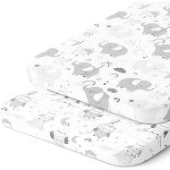 Bassinet Sheets Compatible with 4moms Mamaroo Sleep Bassinet - Fits 18 x 30 Inch Oval Bassinet Mattress ? Snuggly Soft 100% Jersey Cotton ? 2 Pack