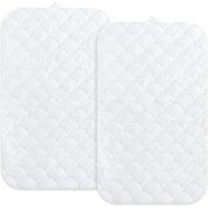 Joey + Joan Waterproof Bassinet Mattress Pad Cover Compatible with Baby Delight Beside Me Dreamer Bassinet ? 2 Pack Quilted Mattress Protector Made from Ultra Soft Bamboo Viscose Terry ? 21