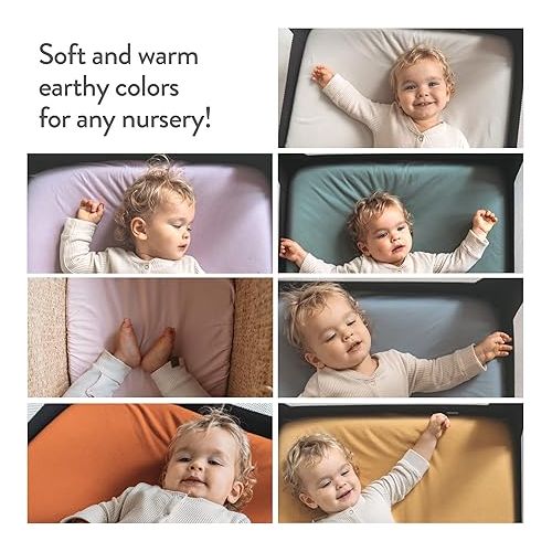  Bassinet Sheets 20x30 Inch for Graco Travel Lite Crib, Sense2Snooze, My View 4 in 1, Dream Suite and Guava Bassinet - 100% Jersey Cotton Fitted Sheets - Pale Pink + Lilac - 2 Pack