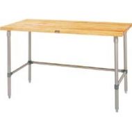 John Boos TNB07 Maple Top Work Table with Stainless Steel Base and Bracing, 36