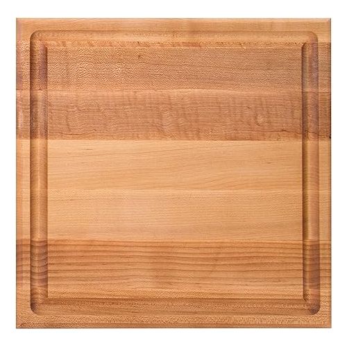  John Boos Maple Wood Cutting Board for Kitchen Prep, 12” x 12” x 1.5” Thick, Edge Grain Reversible Square, Charcuterie Boos Block with Juice Groove