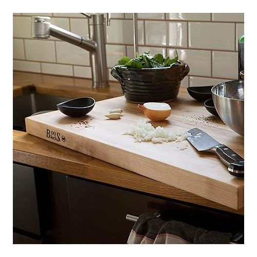  John Boos Maple Wood Reversible Cutting Board for Kitchen Prep, 24 x 18 Inches, 1.75 Inches Thick Edge Grain Rectangular Charcuterie Boos Block