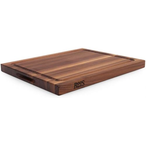  John Boos Large Walnut Wood Cutting Board for Kitchen Prep and Charcuterie, 21” x 17” x 1.5” Thick, Juice Edge Groove, Reversible Boos Block